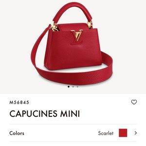 Louis Vuitton M56845 Capucines Mini Crossbody Bag Scarlet  (BNWT)
